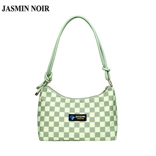 Jasmin NOIR กระเป๋าสะพายไหล่ กระเป๋าถือ ลายสก๊อต เรียบง่าย สําหรับสตรี