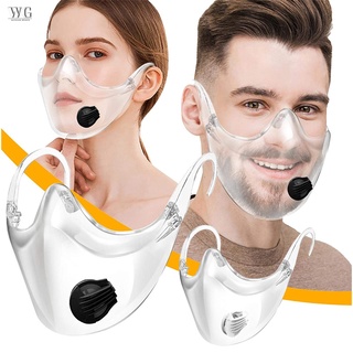 WPGY Reusable Face Shield with Breathing Valves Durable Protective Face Cover Mask Safety Anti-Fog Mouth Cover