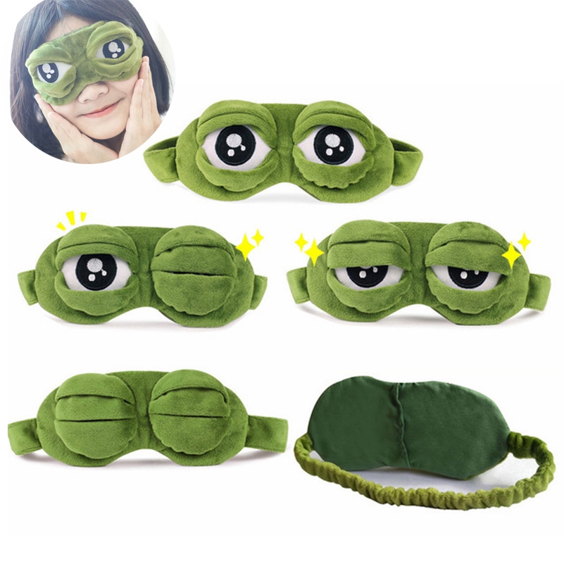 ผ้าปิดตาลายการ์ตูนกบ 3 D สำหรับเดินทาง