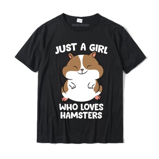 [COD]Lyzh เสื้อยืดลําลอง ผ้าฝ้าย แขนสั้น คอกลม พิมพ์ลาย Just A Girl Who Loves Hamsters ใส่สบาย สําหรับผู้ชาย ผู้หญิงS-5X