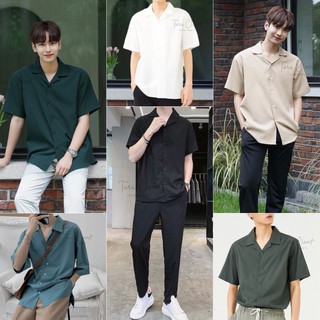 IT050 TARA Mens Shirts เสื้อเชิ้ตปกฮาวาย แขนสั้น เนื้อผ้าไหมอิตาลี ผ้าอย่างดี ผ้าไม่หนามาก ผ้าใส่สบาย ไม่ร้อน