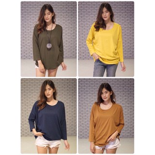 เสื้อคอกลมสาวอวบ แขน 5 ส่วน ผ้านุ่มมาก