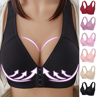 [Ready Stock] บราชั้นในยกทรงระบายอากาศสําหรับผู้หญิง Plus Size Bra Summer Large Size Front Button Comfortable Gather Breathable