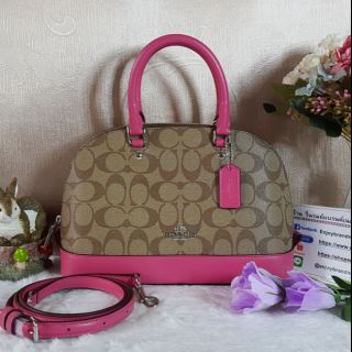 COACH F58295 MINI SIERRA SATCHEL IN SIGNATURE COATED CANVAS
COLOR : SILVER/KHAKI/MAGENTA