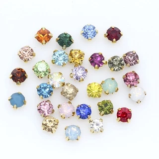 ก้ามปู 3-5 มม. สีทอง 100 ชิ้น/แพ็ค สำหรับเย็บ Rhinestone DIY