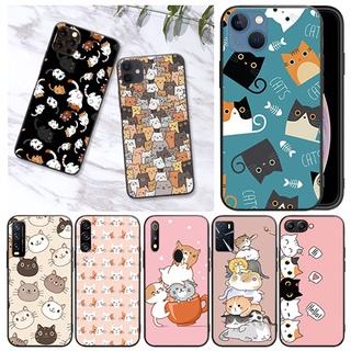 เคสโทรศัพท์มือถือนิ่ม ลายการ์ตูนแมว สีดํา สําหรับ Samsung A31 A41 A51 A71 A81 A72 4G