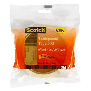 เทปใส แกน 3 นิ้ว 1 นิ้วx36 หลา สก๊อตช์ 500 Transparent tape, 3  core, 1  x36 yd, Scotch 500