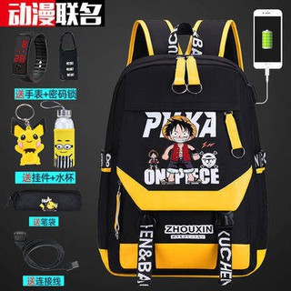 🎒 กระเป๋าเป้เด็กชาย 🎒สีดำ การ์ตูน ความจุสูง