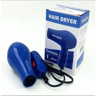 ไดร์เป่าผม ขนาดพกพา พับเก็บได้ Mini Hair Dryer -น้ำเงิน