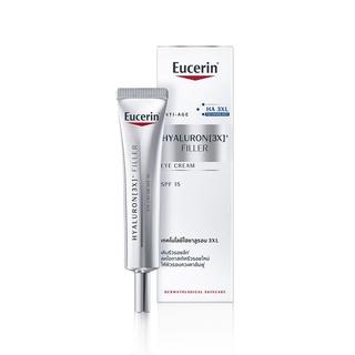 Eucerin HYALURON (3X) FILLER EYE CREAM SPF 15 15ml (ยูเซอริน ไฮยาลูรอน อายครีม บำรุงรอบดวงตา ลดเลือนริ้วรอย ยกกระชับ)