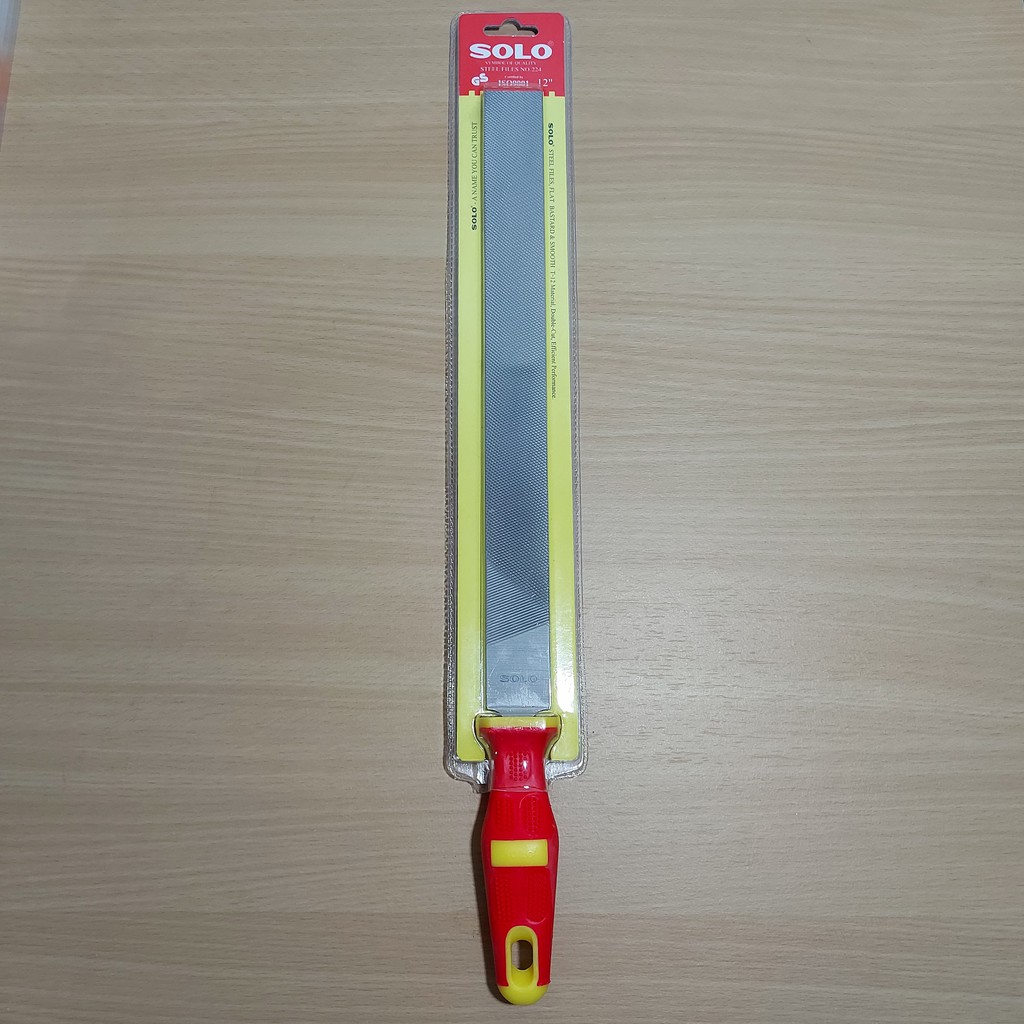 SOLO ตะไบแบนหยาบข้างละเอียดข้าง 12 นิ้ว พร้อมด้าม ตะไบแบนหยาบ ตะไบแบนละเอียด ตะไบแบนโซโล 12” ตะไบแบน