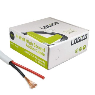 สายสำหรับภายใน Logico in Wall Audio Speaker Wire 14/2 14AWG 2 Conductor Speaker Wire Bulk Cable (เมตร)