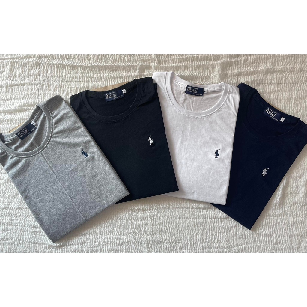 เสื้อยืดคอกลม แขนสั้น ปักโปโลม้าเล็ก เนื้อผ้า COTTON 100% บางเบาใส่สบายตัว เสื้อผู้ชายค่ะ ซื้อเลยค่ะ