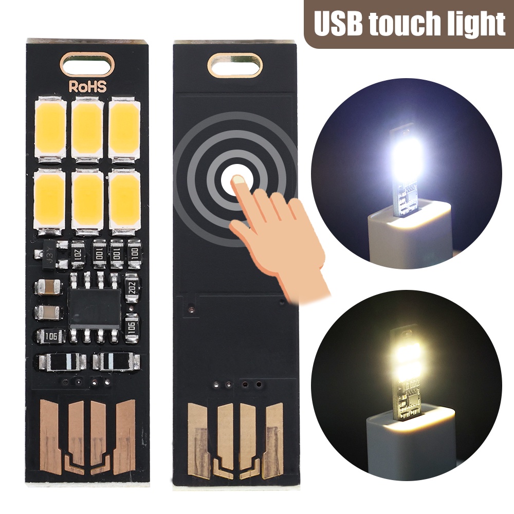 [2 โหมด ไฟ Led Usb ขนาดเล็ก] [ควบคุมแบบสัมผัส แบบพกพา ประหยัดพลังงาน โคมไฟพวงกุญแจ บางพิเศษ สําหรับไฟฉุกเฉิน]