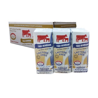 ไทย-เดนมาร์ค นมยูเอชที แลคโตส ฟรี รสจืด 200 มล. แพ็ค 36 กล่อง Thai-Denmark UHT Lactose 200 ml x 36