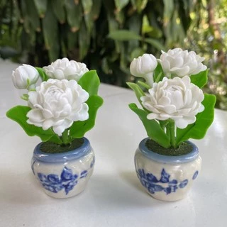 **พร้อมส่ง** ดอกมะลิจิ๋ว มะลิพร้อมกระถาง แจกันดอกมะลิ ดอกมะลิดินปั้น **กระถางละ 45 บาทเท่านั้น !! **