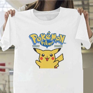 ♦✻▩ผู้หญิงน่ารัก Pikachu Pokemon T เสื้อ Tee น่ารักการ์ตูนหญิงพิมพ์เสื้อยืดสบายๆน่ารัก ชุดลำลอง