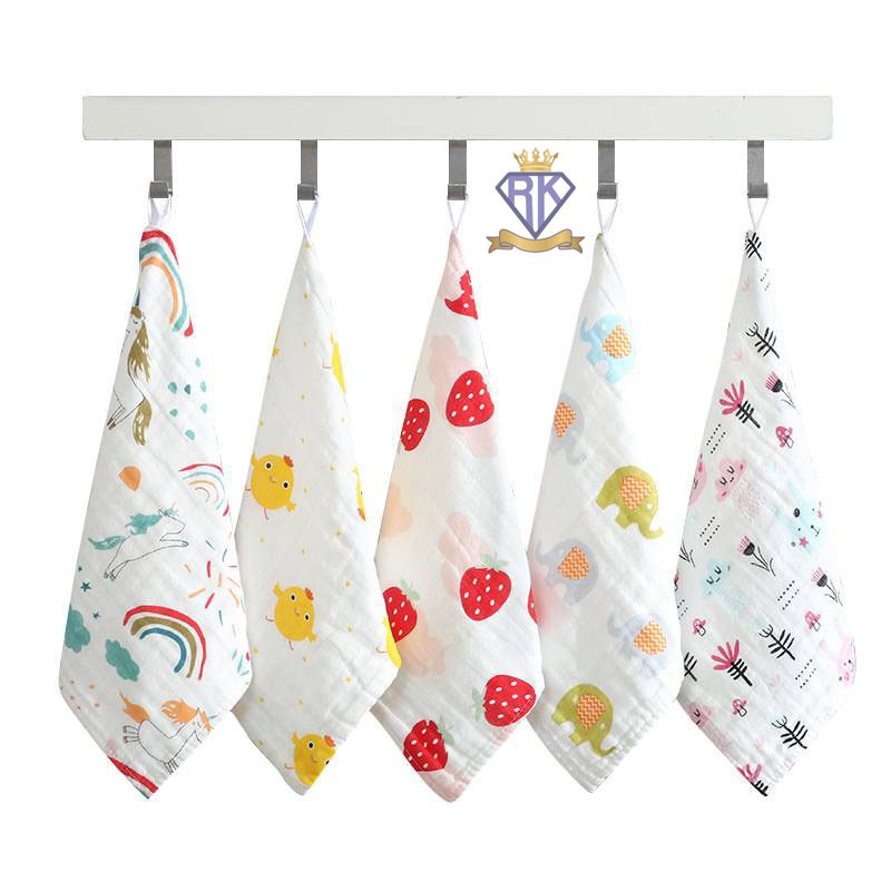 Fairy kids ผ้าเช็ดหน้า ผ้าสาลูมี 6 ชั้นในผืนเดียว ขนาด 25x25 cm. C0016