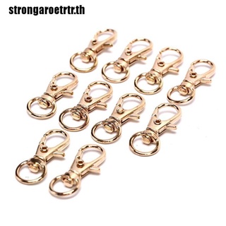 【strongaroetrtr】คลิปตะขอก้ามปู ตะขอพวงกุญแจ DIY สําหรับทําเครื่องประดับ 10 ชิ้น