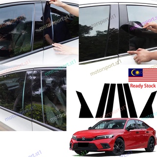 สติกเกอร์ติดเสาประตู หน้าต่างรถยนต์ สําหรับ Honda Civic FE 2022 2023 Blackfor 11th Civic FE 1.5E