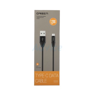 Cable USB To Type C (1M S33) ELOOP Black สายชาร์จ