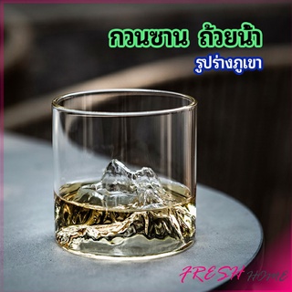 ถ้วยแก้วกาแฟ แก้วไวน์   ออแบบไลฟ์สไตล์ภูเขาน้ำแข็ง glass cup