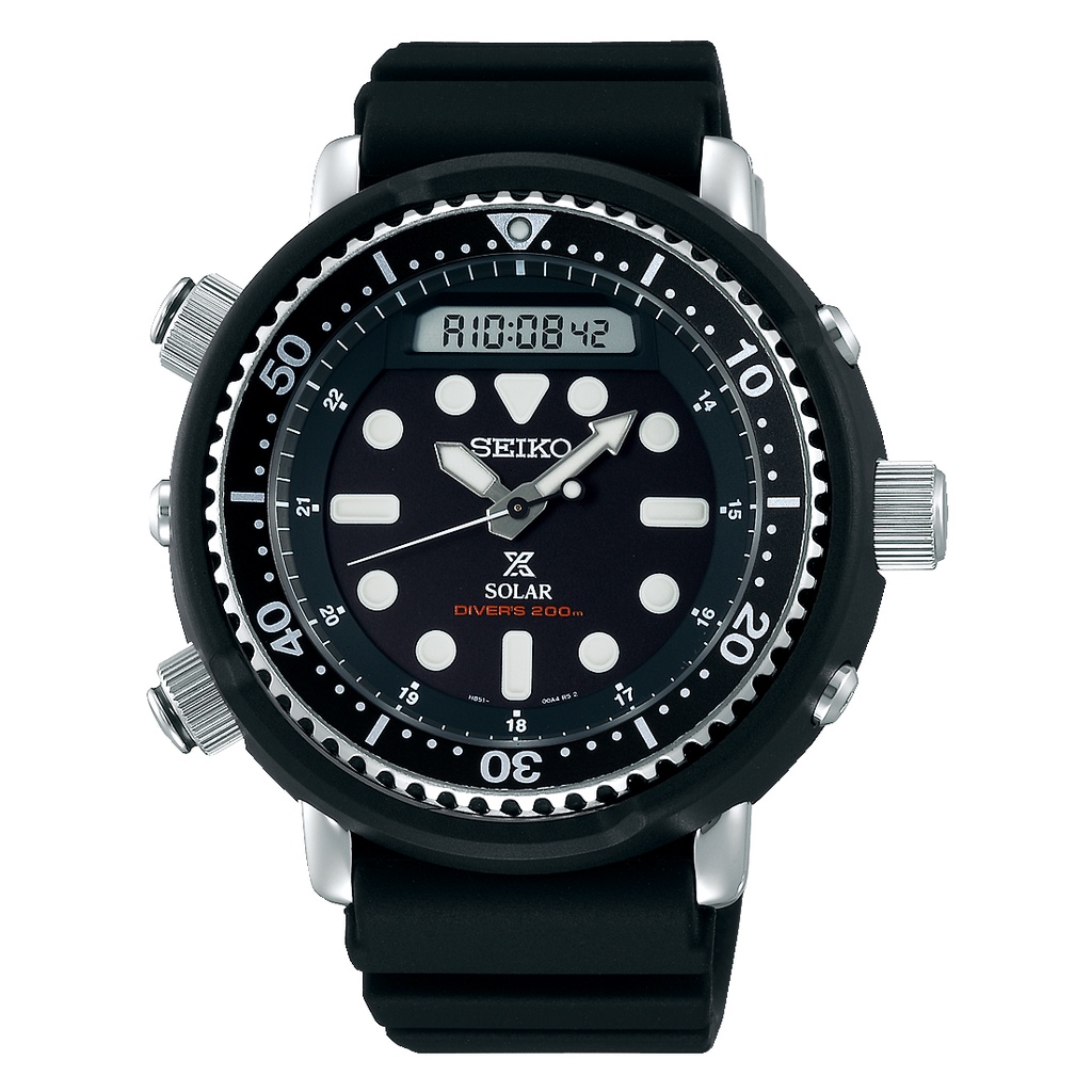 Karnvera Shop นาฬิกาข้อมือผู้ชาย Seiko Prospex"Arnie" Re-Issue Sports Solar Diver's 200M Silicone Band Watch SNJ025P1