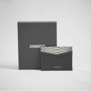 Hammburgg Card holder กระเป๋าสตางค์ ใส่บัตร หนังแท้ ใส่ชื่อได้ (Wildwest Grey)