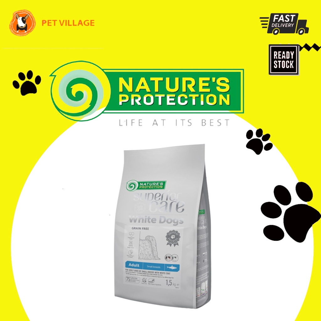 NATURES PROTECTION Superior Care White Dog สุนัขพันธุ์เล็กโต 1.5กก. (สุนัขพันธุ์เล็กและมินิ 1 - 10กก