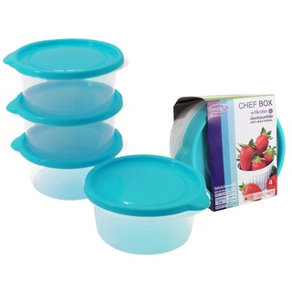 Chaixing Home กล่องอาหารทรงกลม Chef Box MICRON WARE รุ่น JCP-6062 ขนาด 600 มล. (แพ็ค 4 ใบ)