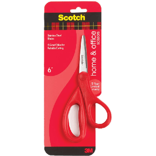 Scotch® Home And Office Scissors 5 Years Limited Warranty สก๊อตช์® กรรไกรสำหรับงานทั่วไป รับประกันคุณภาพ 5 ปี มี 3 ขนาด 6” , 7” และ 8”