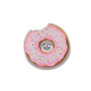 [MT06-00000036] พรมเช็ดเท้า พรมดักฝุ่น ลาย Worry Donut ขนาด 50x50 ซม (Valentine Collection)