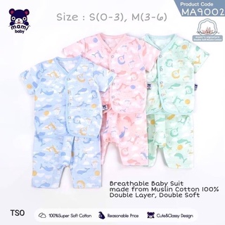 Mami babyชุดเด็กอ่อนแขนสั้น ชุดเด็กแรกเกิด ลวยลายน่ารัก