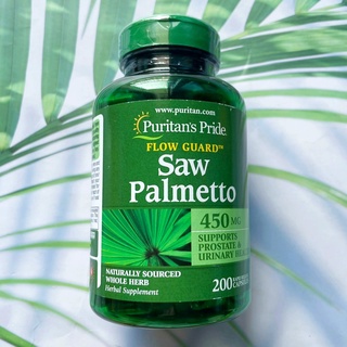 47% OFF Sale!! EXP:03/23-05/23 (Puritans Pride®) Saw Palmetto 450 mg 200 Capsules สารสกัดซอว์ปาลม์เมตโต้