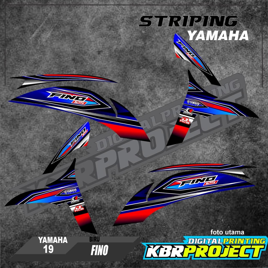 สติ๊กเกอร์ติดมอเตอร์ไซค์ - Fino striping - มอเตอร์ไซค์yamaha - Fino - สติ๊กเกอร์วาริation - Racing 1