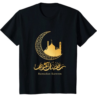 เสื้อยืดอินเทรนด์ผู้ชายอินเทรนด์ผู้หญิงเสื้อยืด ผ้าฝ้ายแท้ พิมพ์ลาย Arabic Ramadan Kareem คุณภาพสูง สไตล์อิสลาม สําหรับผ