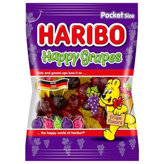 เยลลี่ฮาริโบ รสองุ่น Haribo Happy Grapes 80g.