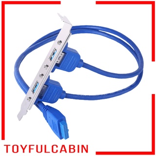 ( Toyfulcabin ) Dual 2 พอร์ต Usb 3 . 0 Back Panel To 20 Pin Header สายเคเบิ้ลพร้อมแผ่น Pci Plate