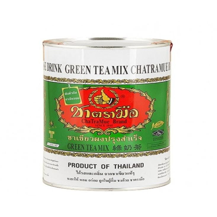 ChaTraMue Instant Green Tea ชาตรามือ ชาเขียวปรุงสำเร็จฉลากสีเขียว 200กรัม กระป๋อง