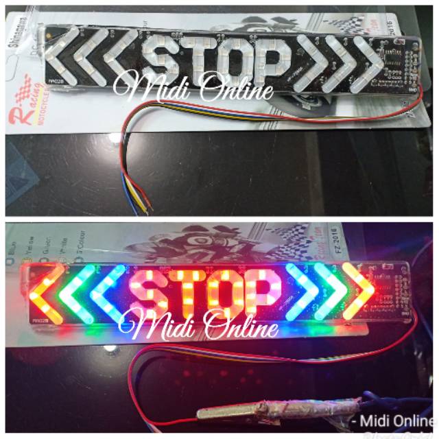 Stop Light Plus ไฟเลี้ยว - ไฟเบรคหลังพร้อมโลโก้ STOP