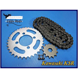 KAWASAKI KSR110 (13T) FRONT ​&amp; (34T) REAR SPROCKET &amp; "MAX" DRIVE CHAIN (420-112L) //สเตอร์หน้า 13ฟัน สเตอร์หลัง พร้อมโซ่