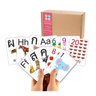 Flashcards บัตรคำศัพท์ แฟลชการ์ด ขนาด7x10cm หนา360แกรม 3 หมวดแนะนำ รวม 90 ใบ