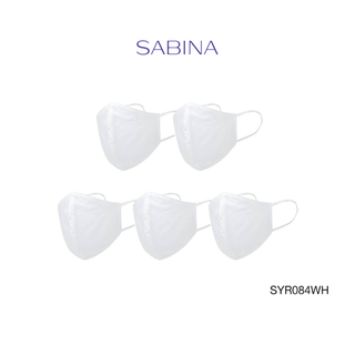 Sabina Kids Mask (Set 5 ชิ้น) หน้ากากอนามัย 3D Face Mask "สำหรับเด็ก 6-12 ปี" รหัส SYR084WH สีขาว