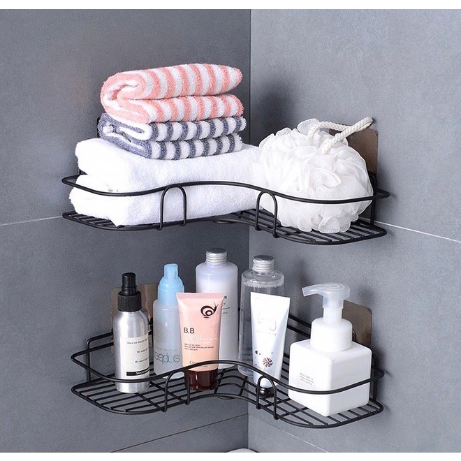 FanKe ชั้นวางของในห้องน้ำ ที่วางของเข้ามุมสามเเหลียม รับน้ำหนักได้ดี กาวติดแน่น ไม่ทิ้งคราบ