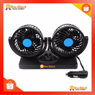 SC พัดลม ติดรถยนต์ 2หัว HX-T303 รุ่น DualCarFan05e-Song New Alitech