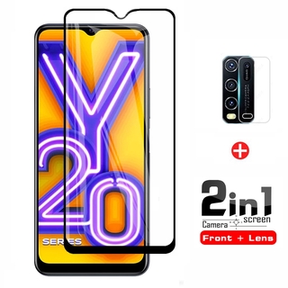 2in1 For Vivo Y20 2021 Tempered Glass Full Cover Screen Protector for Vivo Y20i Y20 Y20s V20 SE Pro Protective Temperd Glass Film