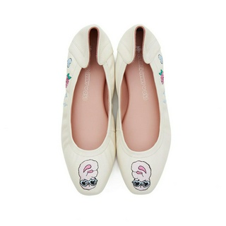 O&amp;B รองเท้าหนังแกะ รุ่น  Audrey Esther in White Rose Bunny