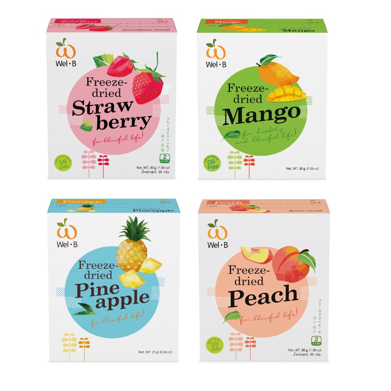 Wel-B เวลบี ผลไม้อบกรอบ 25-30 กรัม (เลือกรสได้)
