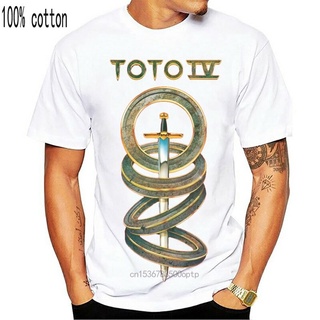 เสื้อยืดผ้าฝ้ายพิมพ์ลายใหม่ เสื้อยืดลําลอง แขนสั้น พิมพ์ลายวงร็อค Toto Iv สไตล์คลาสสิก สีดํา สําหรับผู้ชาย ไซซ์ S - 3Xl