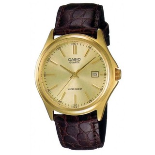 Casio Standard นาฬิกาข้อมือผู้หญิง สายหนัง รุ่น LTP-1183Q-9ADF - สีน้ำตาล/ทอง